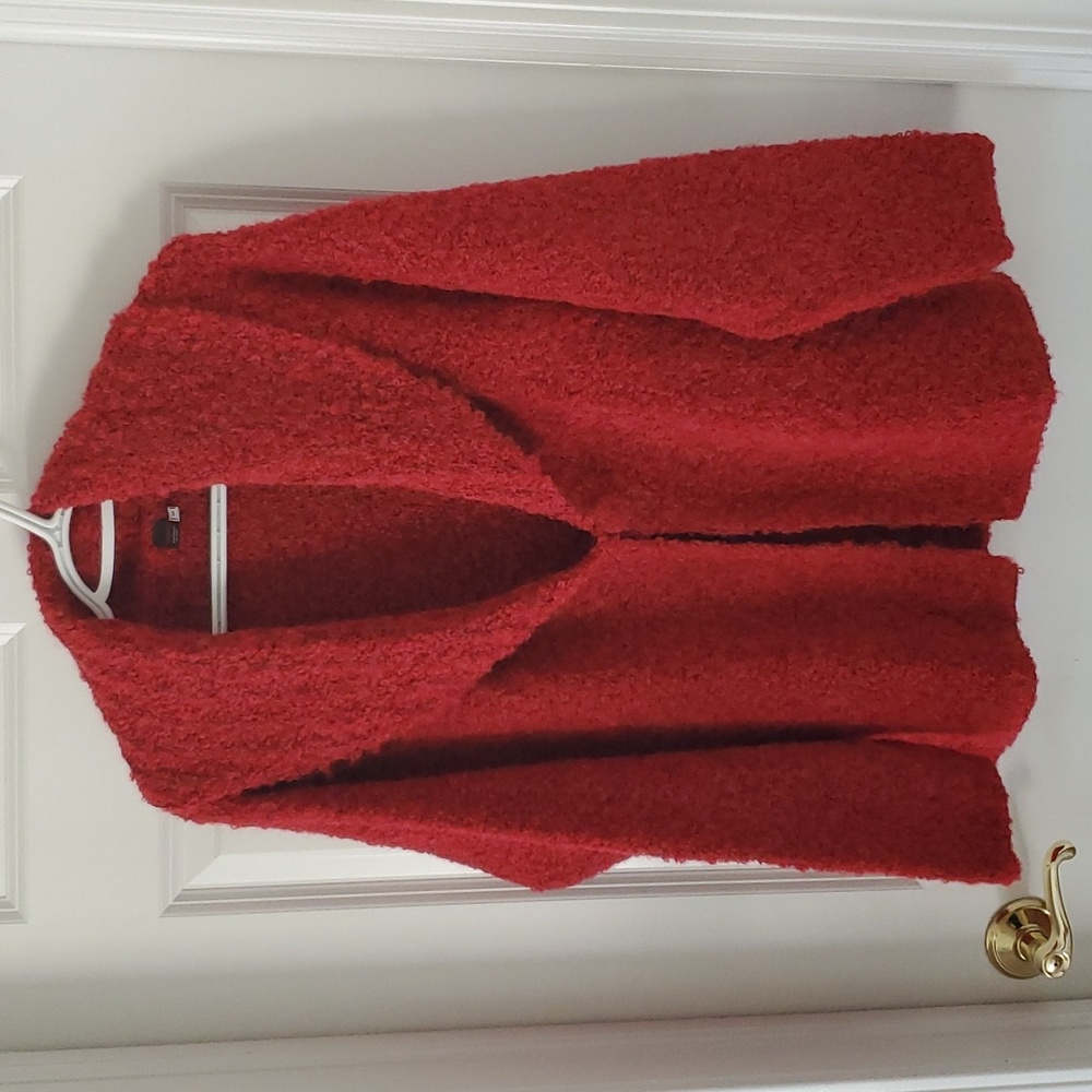 Tabask Red Alpaca Wool Nylon Blend Cardigan Size M
